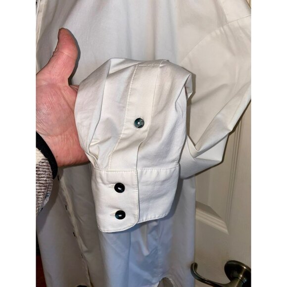 Mother Oxford Womens White Button-Up Boyfriend Shirt With Collared Neck & Long S - Picture 9 of 14